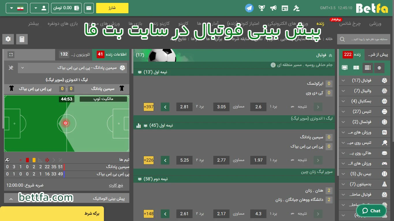 پیش بینی فوتبال در سایت بت فا